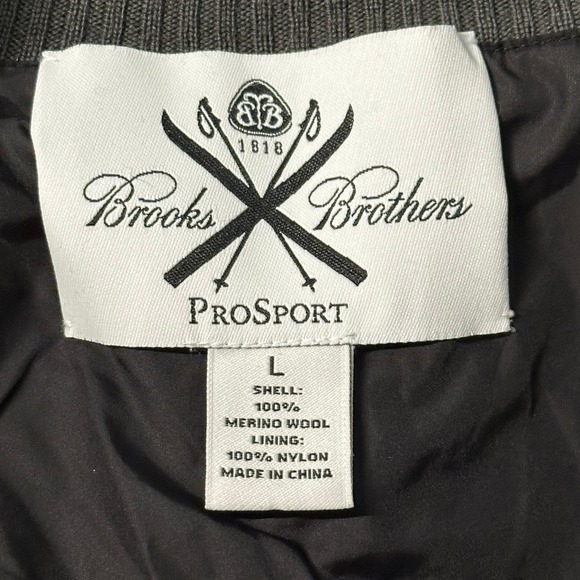 Brooks Brothers ProSport Sweater Merino Wool Lined Full Zip Argyle SZ L - Picture 7 of 7